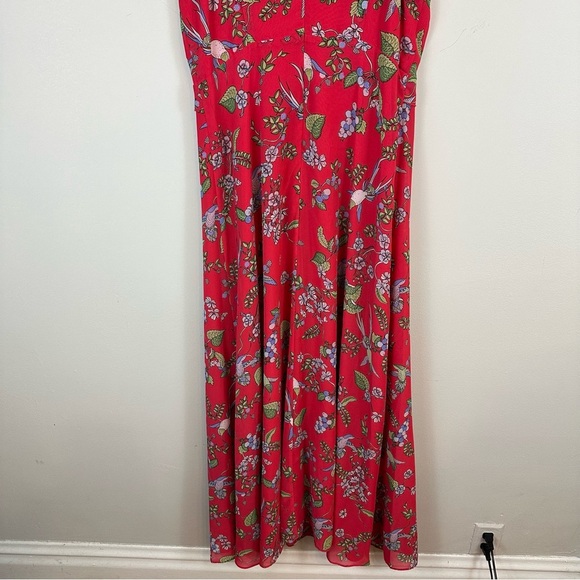 Nanette Lepore | Red Ruffle Floral Maxi Dress Size 14 - Picture 8 of 9